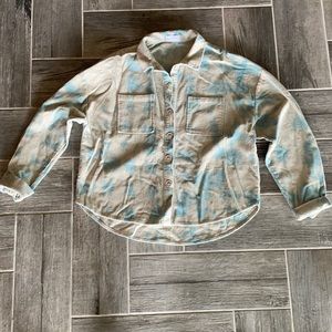 Tie dyed corduroy shacket